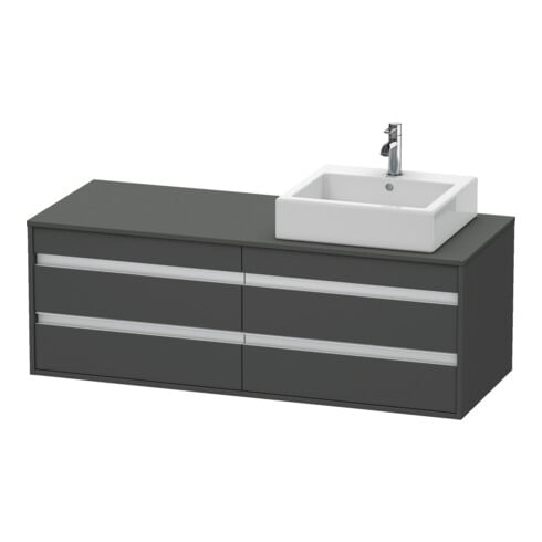 Duravit Meuble sous-lavabo Ketho 140x55x49,6 cm, pour AWT, 4 tiroirs, gris mat