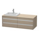 Duravit Meuble sous lavabo Ketho 140x55x49,6 cm, pour EWT, 4 tiroirs, B gauche, laqué-1