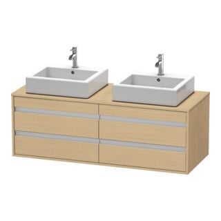 Duravit Meuble sous lavabo Ketho 140x55x49,6cm, f AWT, 4 tiroirs, bois naturel