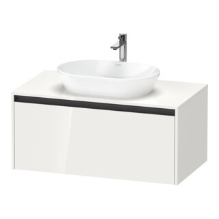 Duravit Meuble sous-lavabo Ketho.2 100x55 cm, blanc, plan avec 1 découpe, suspendu