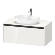 Duravit Meuble sous-lavabo Ketho.2 100x55 cm, blanc, plan avec 1 découpe, suspendu