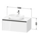 Duravit Meuble sous-lavabo Ketho.2 100x55 cm, blanc, plan avec 1 découpe, suspendu