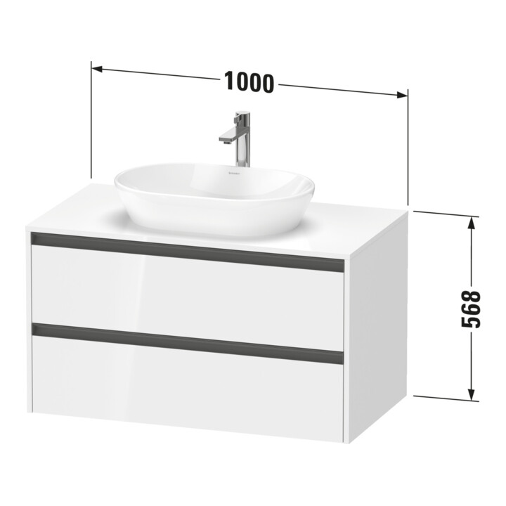 Duravit Meuble sous-lavabo Ketho.2 100x55 cm, E s, Pl m 1 découpe, suspendu