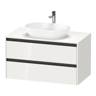 Duravit Meuble sous-lavabo Ketho.2 100x55cm, blanc, placage avec 1 découpe, suspendu