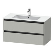 Duravit Meuble sous-lavabo Ketho.2 101x48 cm, béton gris, 2 tiroirs, suspendu