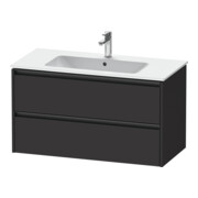 Duravit Meuble sous lavabo Ketho.2 101x48 cm, graphite mat, 2 tiroirs, suspendu