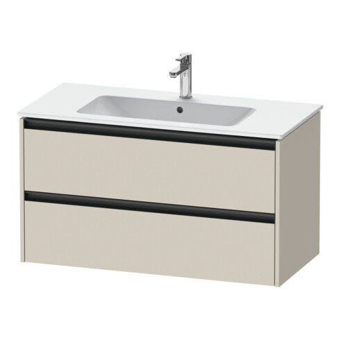 Duravit Meuble sous lavabo Ketho.2 101x48cm, tau mat, 2 tiroirs, suspendu
