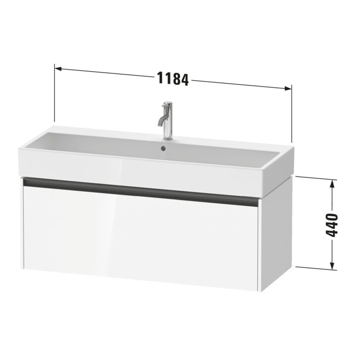 Duravit Meuble sous lavabo Ketho.2 118,4x46 cm, beige, 1 tiroir, suspendu