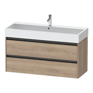 Duravit Meuble sous-lavabo Ketho.2 118,4x46 cm, blanc œuf, 2 tiroirs, suspendu