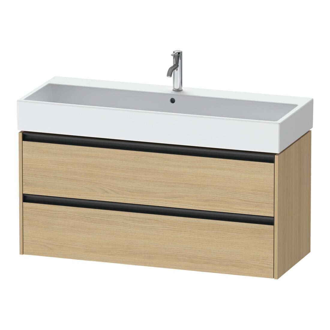 Duravit Meuble sous lavabo Ketho.2 118,4x46 cm, chêne naturel, 2 tiroirs, suspendu