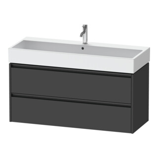 Duravit Meuble sous lavabo Ketho.2 118,4x46 cm, graph ma, 2 tiroirs, suspendu