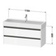Duravit Meuble sous lavabo Ketho.2 118,4x46 cm, graph ma, 2 tiroirs, suspendu