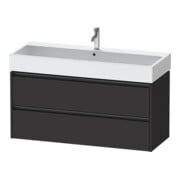 Duravit Meuble sous lavabo Ketho.2 118,4x46 cm, graphite mat, 2 tiroirs, suspendu