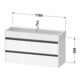 Duravit Meuble sous lavabo Ketho.2 118,4x46 cm, graphite mat, 2 tiroirs, suspendu-3