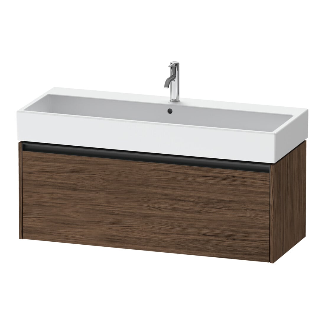 Duravit Meuble sous-lavabo Ketho.2 118,4x46 cm, noyer foncé, 1 tiroir, suspendu