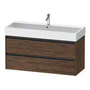 Duravit Meuble sous lavabo Ketho.2 118,4x46 cm, noyer foncé, 2 tiroirs, suspendu