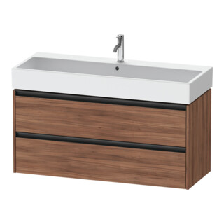 Duravit Meuble sous lavabo Ketho.2 118,4x46 cm, noyer naturel, 2 tiroirs, suspendu