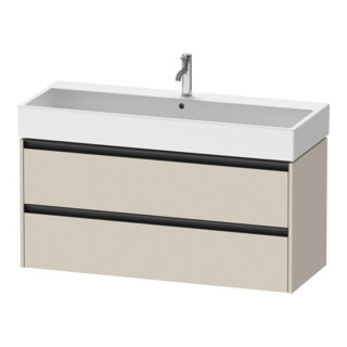 Duravit Meuble sous-lavabo Ketho.2 118,4x46 cm, taupe mat, 2 tiroirs, suspendu