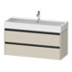 Duravit Meuble sous-lavabo Ketho.2 118,4x46 cm, taupe mat, 2 tiroirs, suspendu-1