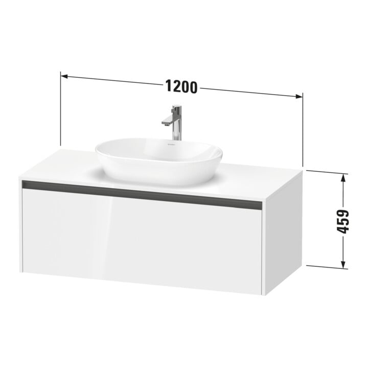 Duravit Meuble sous lavabo Ketho.2 120x55 cm, blanc mat, 1 découpe, suspendu