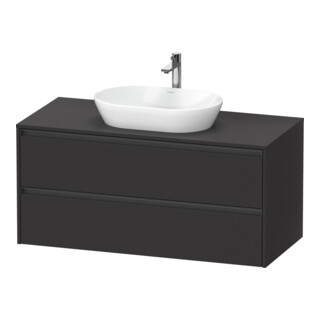 Duravit Meuble sous-lavabo Ketho.2 120x55 cm, gris mat, 1 découpe, suspendu