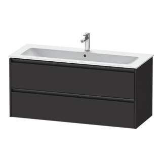 Duravit Meuble sous lavabo Ketho.2 121x48 cm, graphite mat, 2 tiroirs, suspendu