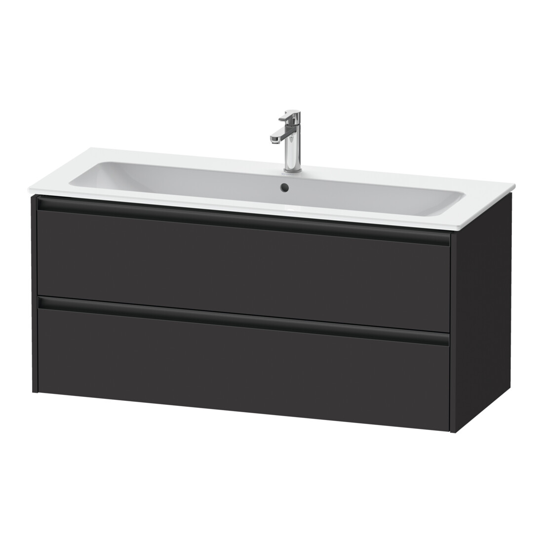 Duravit Meuble sous lavabo Ketho.2 121x48 cm, graphite mat, 2 tiroirs, suspendu