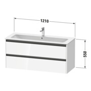 Duravit Meuble sous lavabo Ketho.2 121x48 cm, graphite mat, 2 tiroirs, suspendu-3