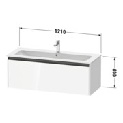 Duravit Meuble sous-lavabo Ketho.2 121x48cm, lin, 1 tiroir, suspendu-3