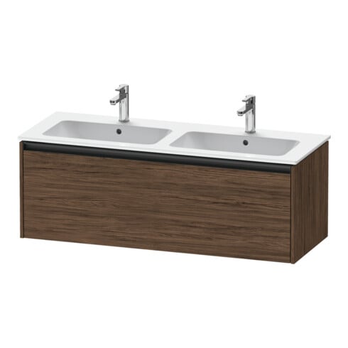 Duravit Meuble sous lavabo Ketho.2 128x48x44 cm, 1 tiroir, suspendu, noyer foncé