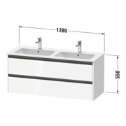 Duravit Meuble sous lavabo Ketho.2 128x48x55 cm, 2 tiroirs, suspendu, blanc mat-3