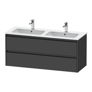 Duravit Meuble sous lavabo Ketho.2 128x48x55 cm, 2 tiroirs, suspendu, graphite mat