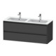 Duravit Meuble sous lavabo Ketho.2 128x48x55 cm, 2 tiroirs, suspendu, graphite mat-1