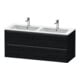 Duravit Meuble sous lavabo Ketho.2 128x48x55 cm, 2 tiroirs, suspendu, noir œuf-1