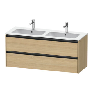 Duravit Meuble sous lavabo Ketho.2 128x48x55 cm, 2 tiroirs, suspendu, œuf naturel