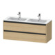 Duravit Meuble sous lavabo Ketho.2 128x48x55 cm, 2 tiroirs, suspendu, œuf naturel-1