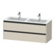 Duravit Meuble sous lavabo Ketho.2 128x48x55 cm, 2 tiroirs, suspendu, Tau mat-1