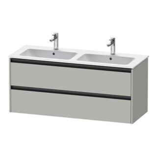 Duravit Meuble sous lavabo Ketho.2 128x48x55cm, 2 tiroirs, suspendu, béton gris