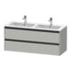 Duravit Meuble sous lavabo Ketho.2 128x48x55cm, 2 tiroirs, suspendu, béton gris-1