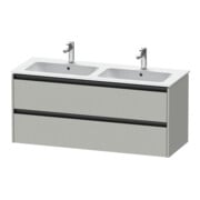 Duravit Meuble sous lavabo Ketho.2 128x48x55cm, 2 tiroirs, suspendu, béton gris