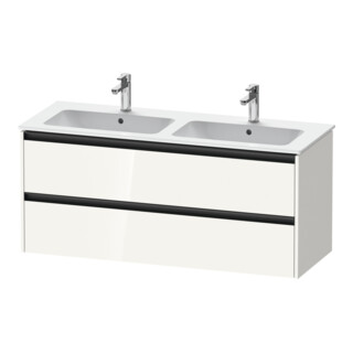 Duravit Meuble sous-lavabo Ketho.2 128x48x55cm, 2 tiroirs, suspendu, blanc brillant