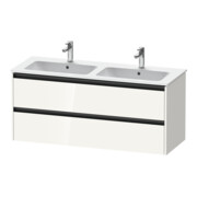 Duravit Meuble sous-lavabo Ketho.2 128x48x55cm, 2 tiroirs, suspendu, blanc brillant