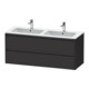 Duravit Meuble sous lavabo Ketho.2 128x48x55cm, 2 tiroirs, suspendu, graphite mat-1