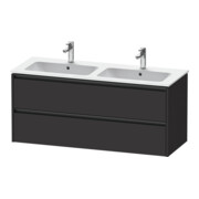 Duravit Meuble sous lavabo Ketho.2 128x48x55cm, 2 tiroirs, suspendu, graphite mat