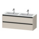Duravit Meuble sous-lavabo Ketho.2 128x48x55cm, 2 tiroirs, suspendu, taupe mat-1