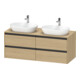 Duravit Meuble sous-lavabo Ketho.2 140x55 cm, B bs, chêne naturel, 4 tiroirs, suspendu-1