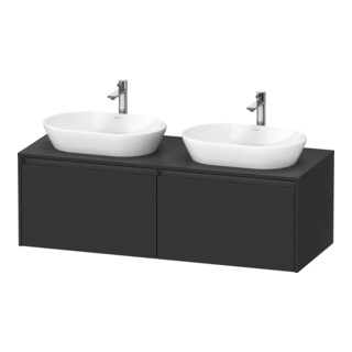 Duravit Meuble sous lavabo Ketho.2 140x55 cm, B bs, gris mat, 2 tiroirs, suspendu