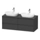 Duravit Meuble sous lavabo Ketho.2 140x55 cm, B bs, gris mat, 4 tiroirs, suspendu-1