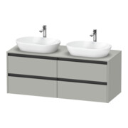 Duravit Meuble sous-lavabo Ketho.2 140x55 cm, blanc brillant, 4 tiroirs, suspendu