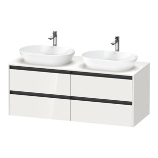 Duravit Meuble sous lavabo Ketho.2 140x55 cm, blanc brillant, 4 tiroirs, suspendu